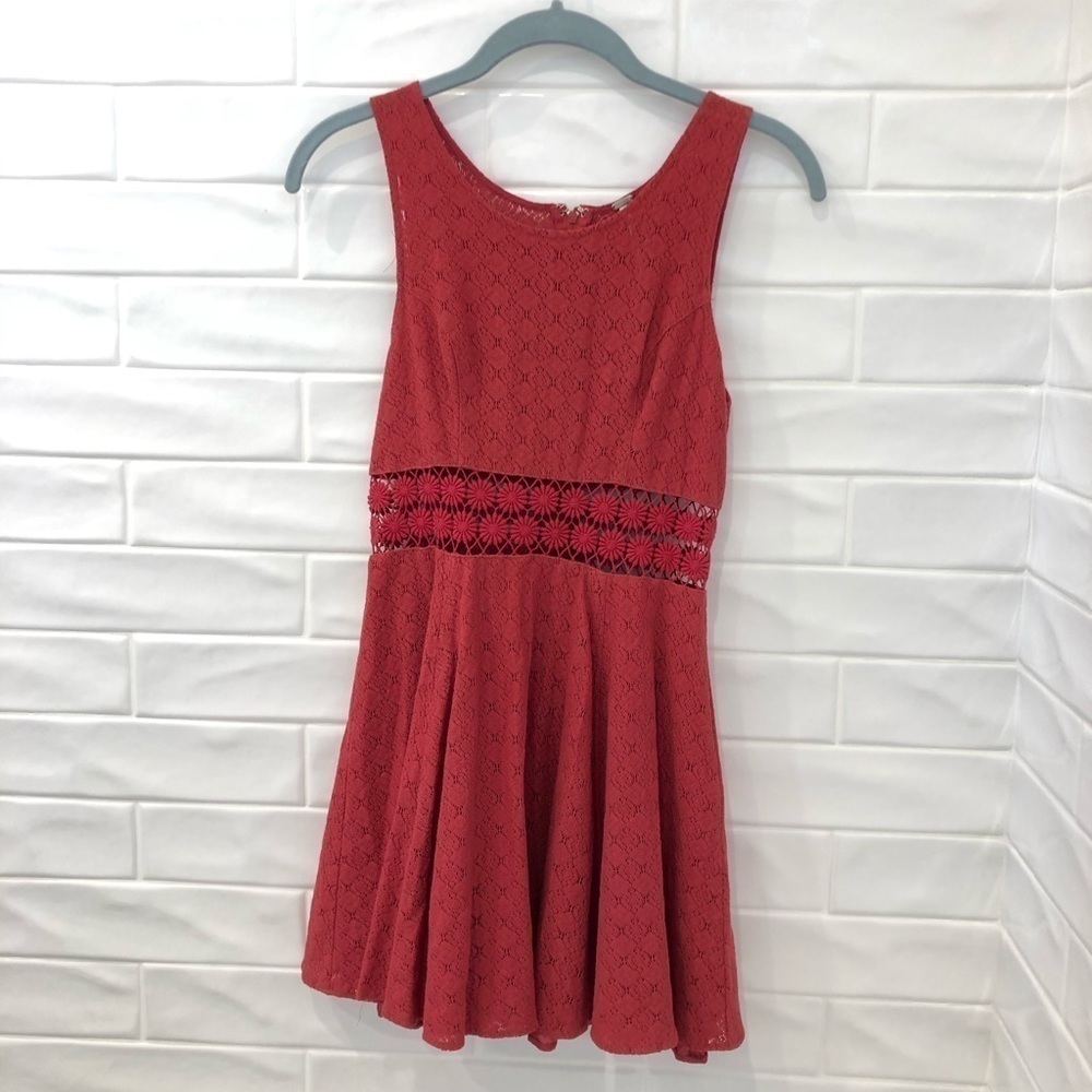 FREE People Daisy Waist Dress in Tibeten Red - Picture 5 of 8